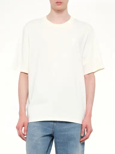 AMI PARIS Big Adc Embossed T-shirt in Cream White | Thumbnail 6 AMI PARIS Big Adc Embossed T-shirt in Cream White | Thumbnail 6