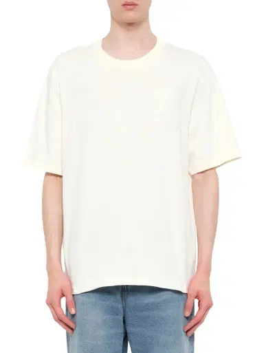 AMI PARIS Big Adc Embossed T-shirt in Cream White | Thumbnail 1 AMI PARIS Big Adc Embossed T-shirt in Cream White | Thumbnail 1