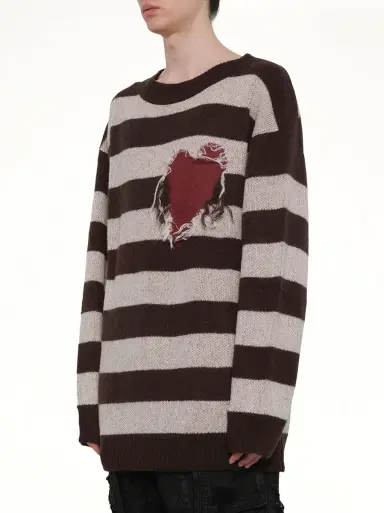 We11Done Grunge Stripe Pullover | Thumbnail 2 We11Done Grunge Stripe Pullover | Thumbnail 2