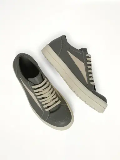 Rick Owens Vintage Sneaks in Euca/milk Grey | Thumbnail 4 Rick Owens Vintage Sneaks in Euca/milk Grey | Thumbnail 4