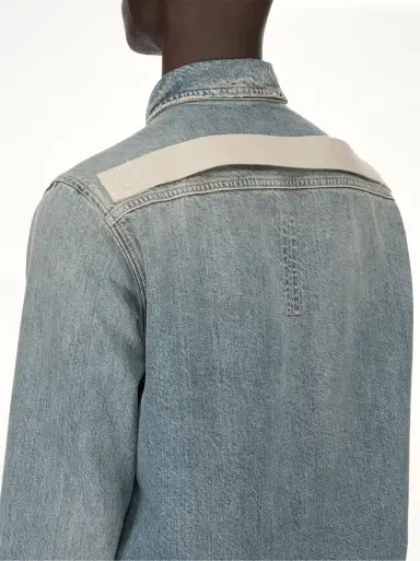 RICK OWENS DRKSHDW Denim Outershirt in Washed Indigo Blue | Thumbnail 6 RICK OWENS DRKSHDW Denim Outershirt in Washed Indigo Blue | Thumbnail 6