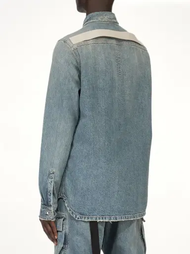 RICK OWENS DRKSHDW Denim Outershirt in Washed Indigo Blue | Thumbnail 10 RICK OWENS DRKSHDW Denim Outershirt in Washed Indigo Blue | Thumbnail 10