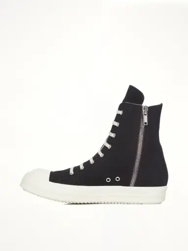 RICK OWENS DRKSHDW Cargo Sneaks in Black/milk Black | Thumbnail 4 RICK OWENS DRKSHDW Cargo Sneaks in Black/milk Black | Thumbnail 4