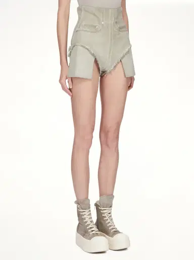 RICK OWENS DRKSHDW Dirt Cutoffs in Sand Beige | Thumbnail 4 RICK OWENS DRKSHDW Dirt Cutoffs in Sand Beige | Thumbnail 4