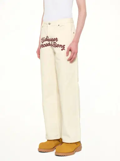 KidSuper Kidsuper X Mercedes Benz Work Pants in Cream Beige | Thumbnail 2 KidSuper Kidsuper X Mercedes Benz Work Pants in Cream Beige | Thumbnail 2
