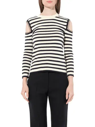 Alexander McQueen Crew Neck Knitwear Ivory White | Thumbnail 1 Alexander McQueen Crew Neck Knitwear Ivory White | Thumbnail 1