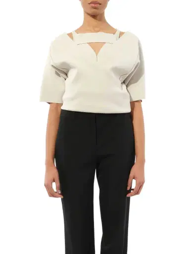 Rick Owens Sling Double Top in Pearl White | Thumbnail 1 Rick Owens Sling Double Top in Pearl White | Thumbnail 1