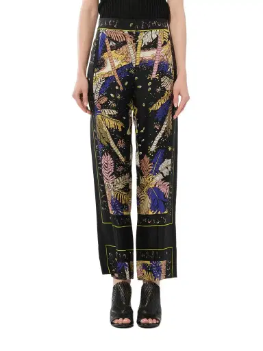PUCCI Print Palm Trousers in Black/yellow | Thumbnail 1 PUCCI Print Palm Trousers in Black/yellow | Thumbnail 1