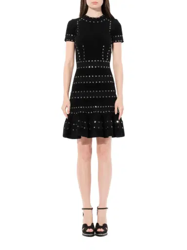 Alexander McQueen Eyelet Mini Dress | Thumbnail 4 Alexander McQueen Eyelet Mini Dress | Thumbnail 4