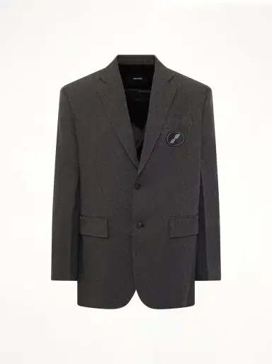 We11Done Oversized Suit Logo Blazer in Charcoal Grey | Thumbnail 3 We11Done Oversized Suit Logo Blazer in Charcoal Grey | Thumbnail 3