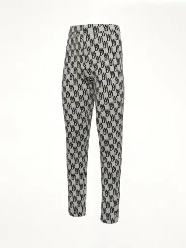 We11Done Fitted Knit Side Open Jacquard Trouser in Ivory White | Thumbnail 3 We11Done Fitted Knit Side Open Jacquard Trouser in Ivory White | Thumbnail 3