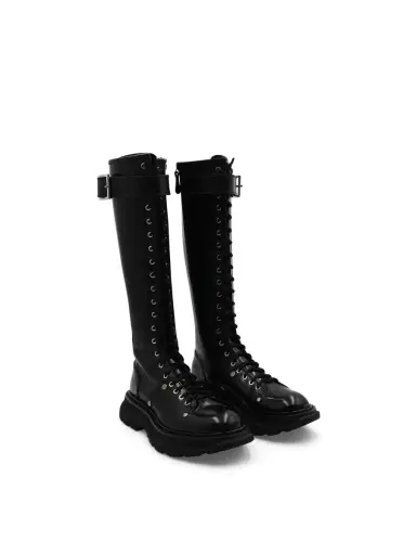 Alexander McQueen Tread Knee High Lace Up Boots | Thumbnail 3 Alexander McQueen Tread Knee High Lace Up Boots | Thumbnail 3