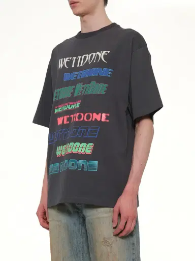 We11Done Multi Logo T-shirt in Charcoal Grey | Thumbnail 2 We11Done Multi Logo T-shirt in Charcoal Grey | Thumbnail 2