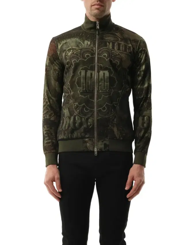 Podium Dollar Zip Jacket in Khaki Green Podium Dollar Zip Jacket in Khaki Green