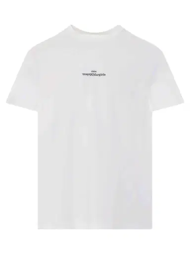 Maison Margiela Upside Down Logo T-shirt in White/black White | Thumbnail 1 Maison Margiela Upside Down Logo T-shirt in White/black White | Thumbnail 1