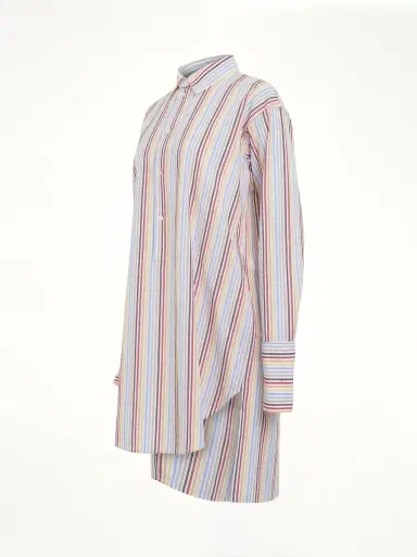 Loewe Stripe Deconstructed Silk Shirt Dress in Yellow/blue/orange Yellow | Thumbnail 3 Loewe Stripe Deconstructed Silk Shirt Dress in Yellow/blue/orange Yellow | Thumbnail 3