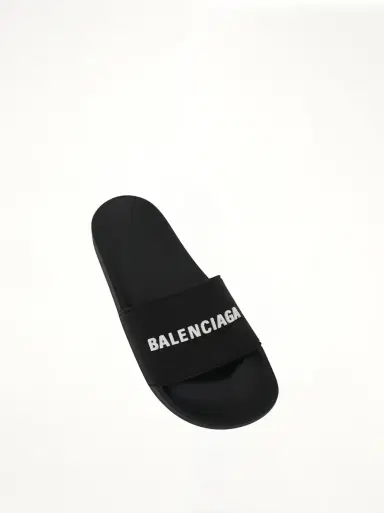 Balenciaga 3D Logo Pool Slide Sandal in Black/white | Thumbnail 4 Balenciaga 3D Logo Pool Slide Sandal in Black/white | Thumbnail 4