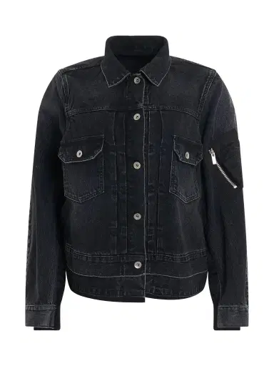 Sacai Denim & Nylon Twill Jacket | Thumbnail 1 Sacai Denim & Nylon Twill Jacket | Thumbnail 1