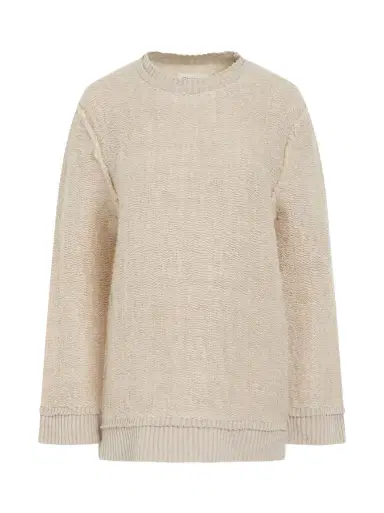 Maison Margiela Raw Woven Oversize Knit Sweater | Thumbnail 1 Maison Margiela Raw Woven Oversize Knit Sweater | Thumbnail 1