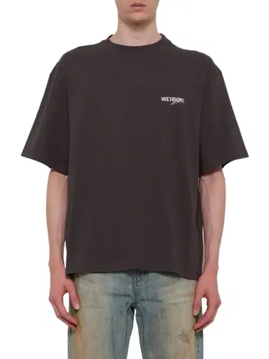 We11Done Wave Logo Short Sleeve T-shirt in Charcoal Grey | Thumbnail 1 We11Done Wave Logo Short Sleeve T-shirt in Charcoal Grey | Thumbnail 1