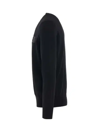 Alexander McQueen Chain Embroidered Knit Sweater in Black/silver | Thumbnail 2 Alexander McQueen Chain Embroidered Knit Sweater in Black/silver | Thumbnail 2