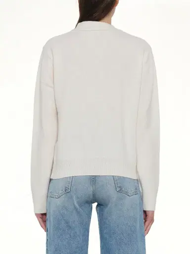 We11Done Pocket Logo Knit Cardigan in Ivory White | Thumbnail 5 We11Done Pocket Logo Knit Cardigan in Ivory White | Thumbnail 5