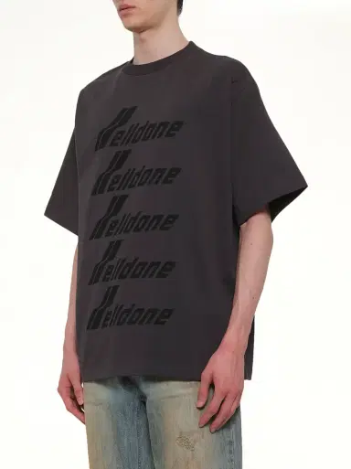 We11Done Classic Front Logo T-shirt in Charcoal Black | Thumbnail 2 We11Done Classic Front Logo T-shirt in Charcoal Black | Thumbnail 2