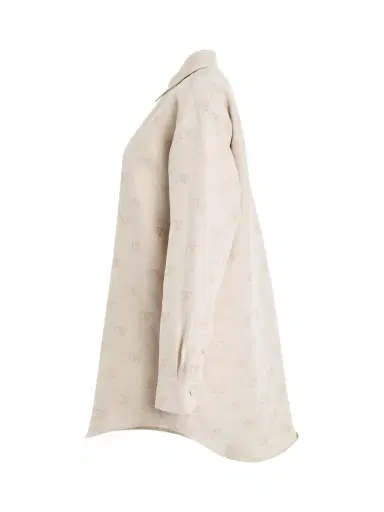 Off-White Linen Jacquard Overshirt | Thumbnail 2 Off-White Linen Jacquard Overshirt | Thumbnail 2