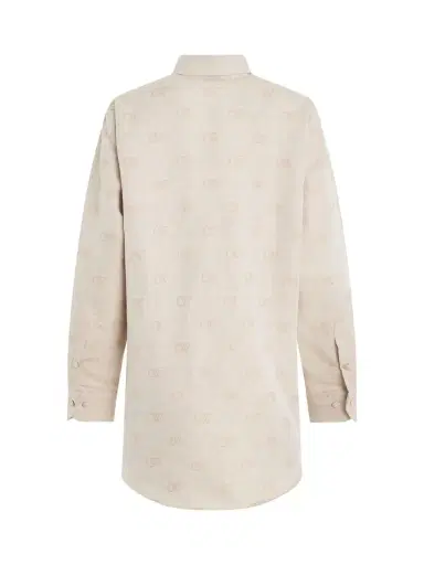 Off-White Linen Jacquard Overshirt | Thumbnail 4 Off-White Linen Jacquard Overshirt | Thumbnail 4