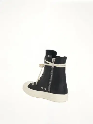 Rick Owens Washed Calf High Sneaker in Black/milk | Thumbnail 2 Rick Owens Washed Calf High Sneaker in Black/milk | Thumbnail 2