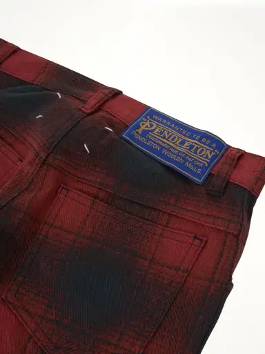 Maison Margiela Maison Margiela x Pendleton Checked Pants in Black/red Red | Thumbnail 4 Maison Margiela Maison Margiela x Pendleton Checked Pants in Black/red Red | Thumbnail 4