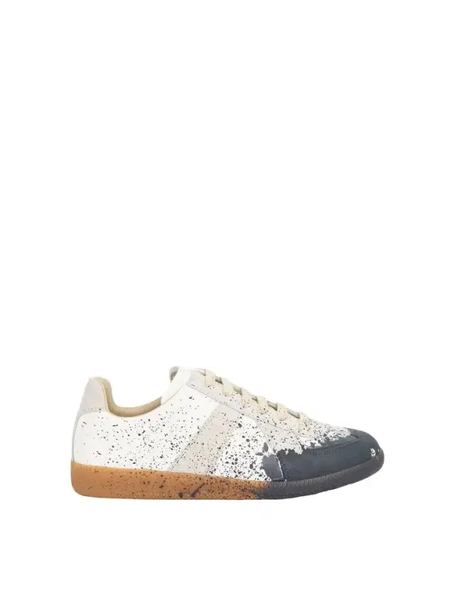 Replica Paint Splatter Sneaker in White/pewter White Replica Paint Splatter Sneaker in White/pewter White