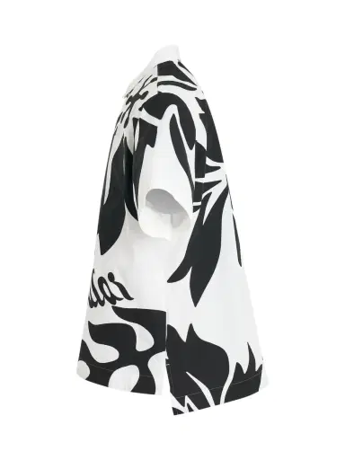 Sacai Floral Embroidered Patch Cotton Poplin Shirt in Off White/black White | Thumbnail 2 Sacai Floral Embroidered Patch Cotton Poplin Shirt in Off White/black White | Thumbnail 2