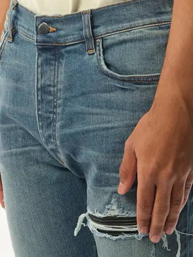 AMIRI Mx1 Distressed Jeans in Dark Indigo Blue | Thumbnail 2 AMIRI Mx1 Distressed Jeans in Dark Indigo Blue | Thumbnail 2