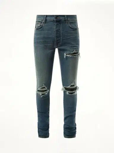 AMIRI Mx1 Distressed Jeans in Dark Indigo Blue | Thumbnail 3 AMIRI Mx1 Distressed Jeans in Dark Indigo Blue | Thumbnail 3