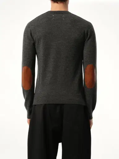 Maison Margiela Elbow Patch Knit Sweater in Charcoal Black | Thumbnail 6 Maison Margiela Elbow Patch Knit Sweater in Charcoal Black | Thumbnail 6