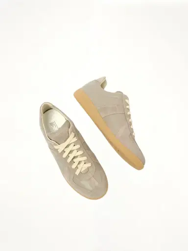 Maison Margiela Replica Leather Sneaker in Birdy Grey | Thumbnail 4 Maison Margiela Replica Leather Sneaker in Birdy Grey | Thumbnail 4