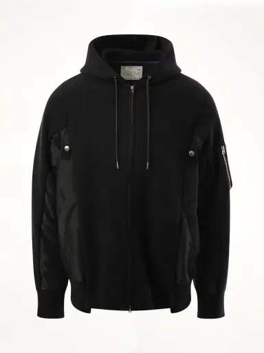 Sacai Sponge Sweat Nylon Twill Zip Hoodie | Thumbnail 3 Sacai Sponge Sweat Nylon Twill Zip Hoodie | Thumbnail 3