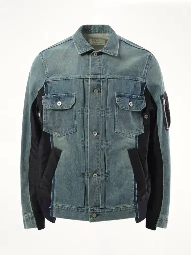 Sacai Denim Nylon Twill Jacket | Thumbnail 3 Sacai Denim Nylon Twill Jacket | Thumbnail 3