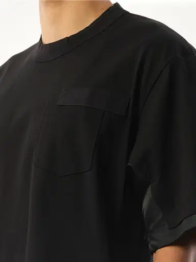 Sacai Nylon Twill Cotton Jersey T-shirt | Thumbnail 2 Sacai Nylon Twill Cotton Jersey T-shirt | Thumbnail 2