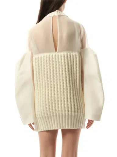 Sacai Silk Chiffon Mix Knit Dress | Thumbnail 6 Sacai Silk Chiffon Mix Knit Dress | Thumbnail 6