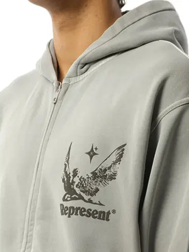 Represent Spirits of Summer Zip Hoodie in Mist Grey | Thumbnail 2 Represent Spirits of Summer Zip Hoodie in Mist Grey | Thumbnail 2