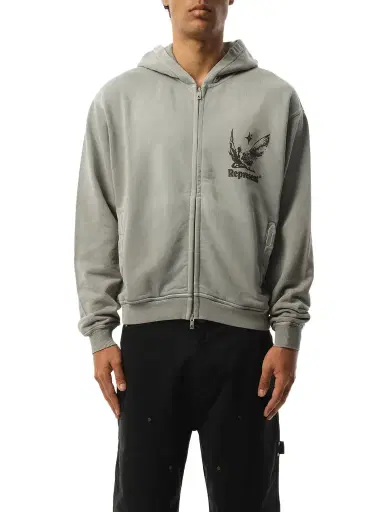 Represent Spirits of Summer Zip Hoodie in Mist Grey | Thumbnail 1 Represent Spirits of Summer Zip Hoodie in Mist Grey | Thumbnail 1