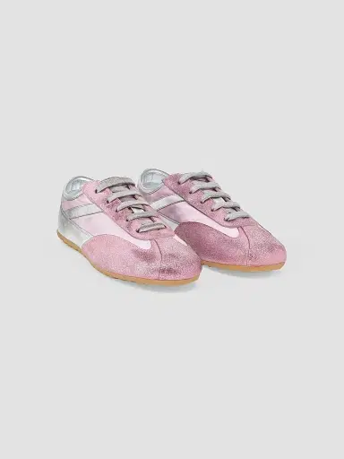 Alexander McQueen Women's Boxe Metallic Leather Low-Top Sneakers | Thumbnail 4 Alexander McQueen Women's Boxe Metallic Leather Low-Top Sneakers | Thumbnail 4