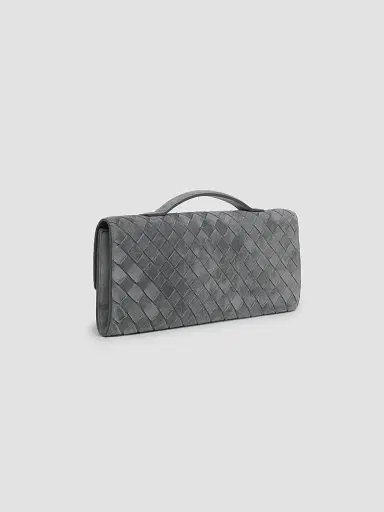 Bottega Veneta Women's Andiamo Intrecciato-Suede Top-Handle Clutch | Thumbnail 3 Bottega Veneta Women's Andiamo Intrecciato-Suede Top-Handle Clutch | Thumbnail 3