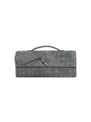 Bottega Veneta Women's Andiamo Intrecciato-Suede Top-Handle Clutch | Thumbnail 1 Bottega Veneta Women's Andiamo Intrecciato-Suede Top-Handle Clutch | Thumbnail 1
