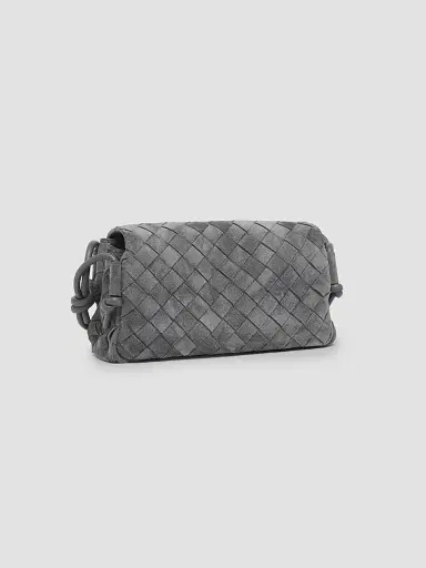 Bottega Veneta Women's Notturno Intrecciato Suede Pouch | Thumbnail 3 Bottega Veneta Women's Notturno Intrecciato Suede Pouch | Thumbnail 3