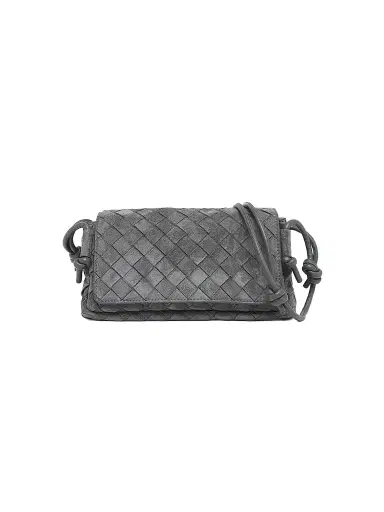 Bottega Veneta Women's Notturno Intrecciato Suede Pouch | Thumbnail 1 Bottega Veneta Women's Notturno Intrecciato Suede Pouch | Thumbnail 1