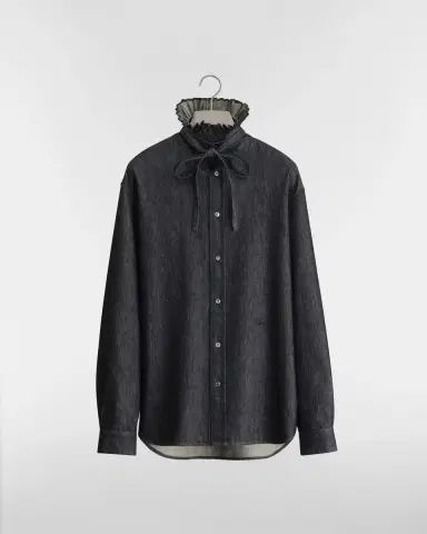 Dior Shirt with Pleated Stand Collar, Comfortable Fit | Thumbnail 6 Dior Shirt with Pleated Stand Collar, Comfortable Fit | Thumbnail 6