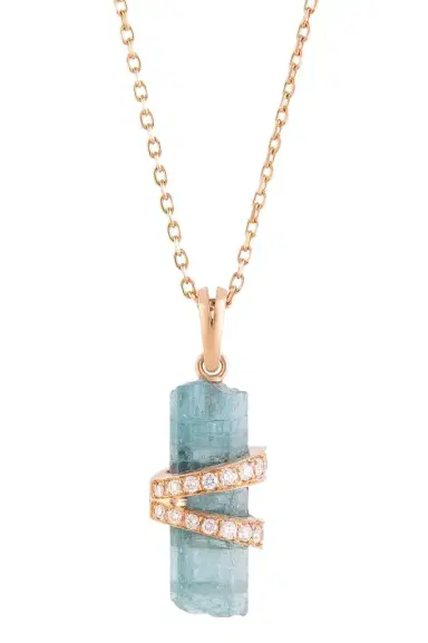 CLARA CHEHAB Diamond Aquamarine Medium Elemental Pendant | Thumbnail 1 CLARA CHEHAB Diamond Aquamarine Medium Elemental Pendant | Thumbnail 1